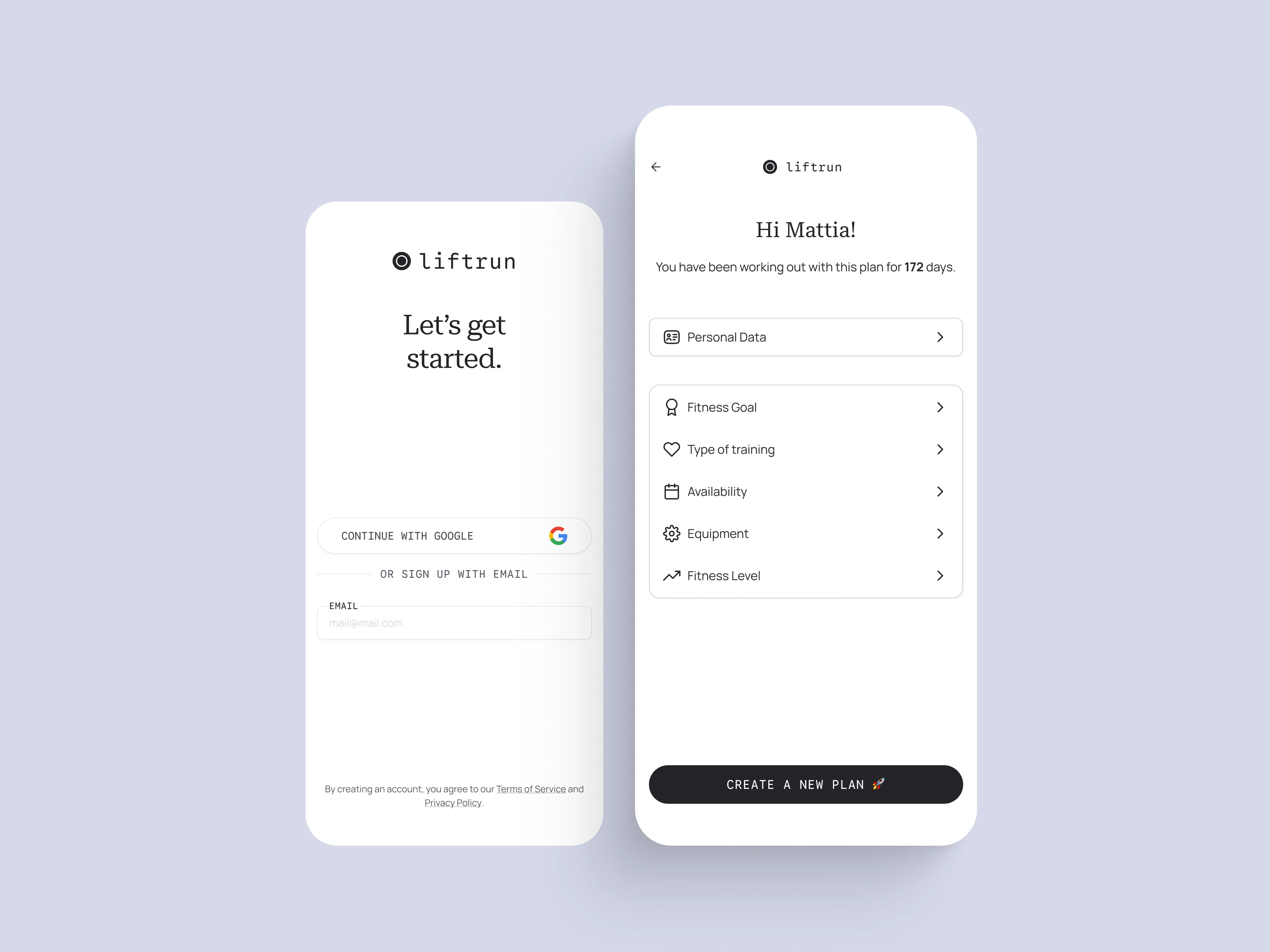 Liftrun training plan overview